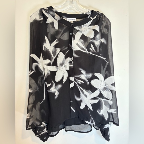 Calvin Klein Monochrome Patterned Top - Picture 1 of 4